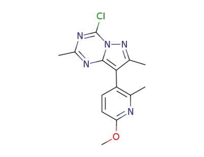 4-chloro-2,7-dimethyl-8-(2-methyl-6-methoxypyrid-3-yl)[1,5-a]pyrazolo-1,3,5-triazine